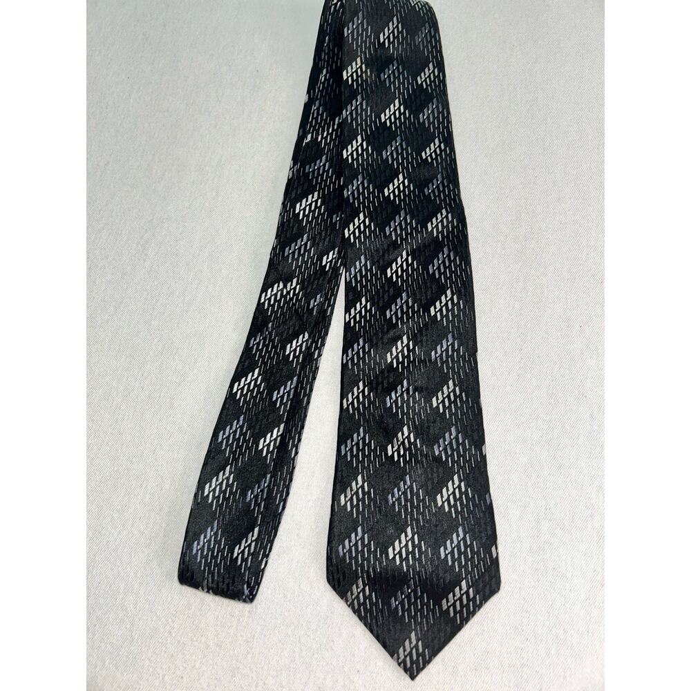 JOE JOSEPH ABBOUD 100% Silk‎ Men’s Tie VGC Gray Black Slate